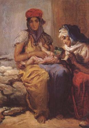 Theodore Chasseriau Femme maure allaitant son enfant et une vieille (mk32) china oil painting image